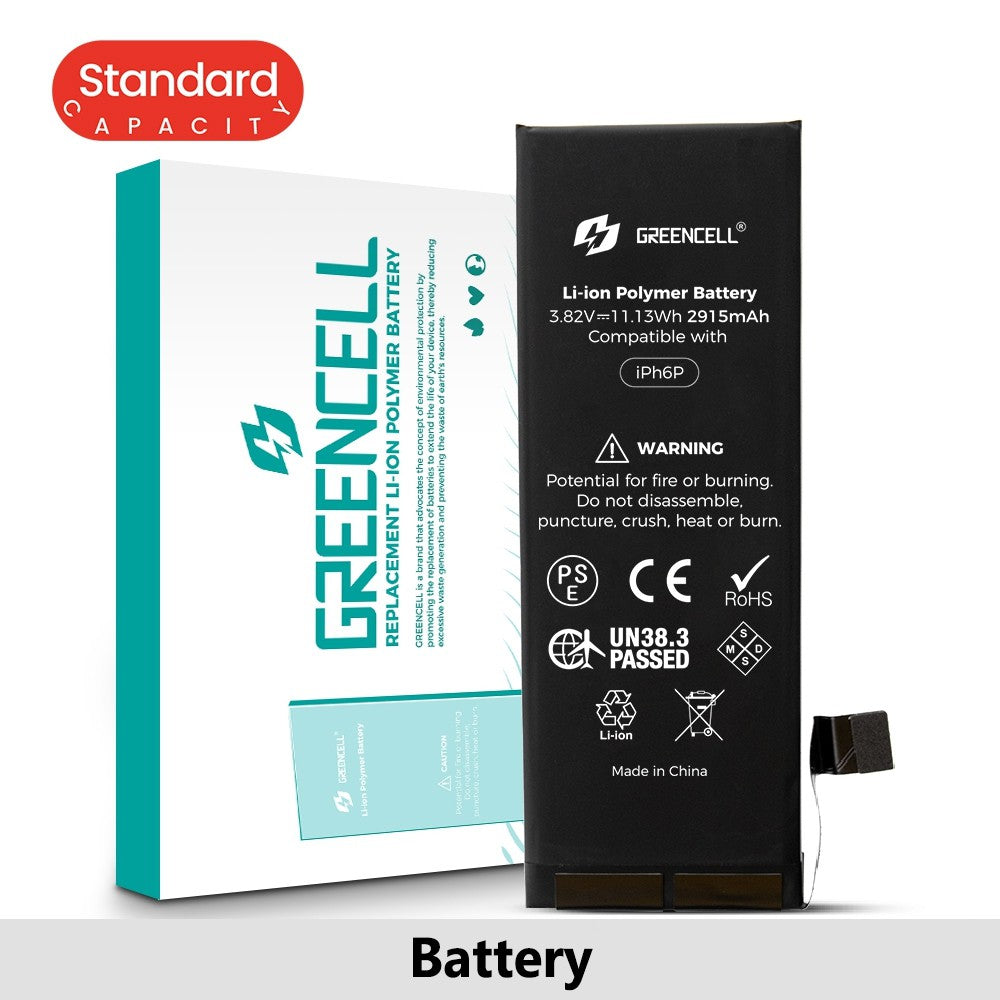 Greencell (Standard Capacity 2915mAh) iPhone 6 Plus Replacement Battery with Adhesive Strips Greencell (Standard Capacity 2915mAh) iPhone 6 Plus Replacement Battery with Adhesive Strips